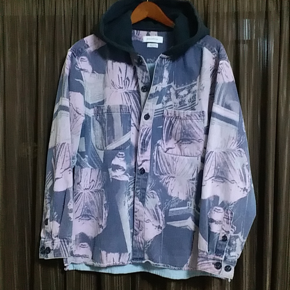 Urban Outfitters Painted Denim hoodie jacket S/M